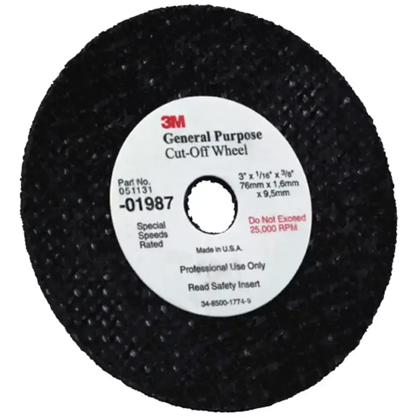 01987 3M Cut Off Wheel Use To Cut Autobody Sheet Metal/ Frame Rails/