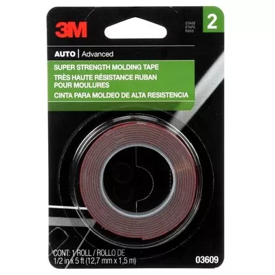 3M 03609 Super Strength Molding Tape, 1/2″ x 5′