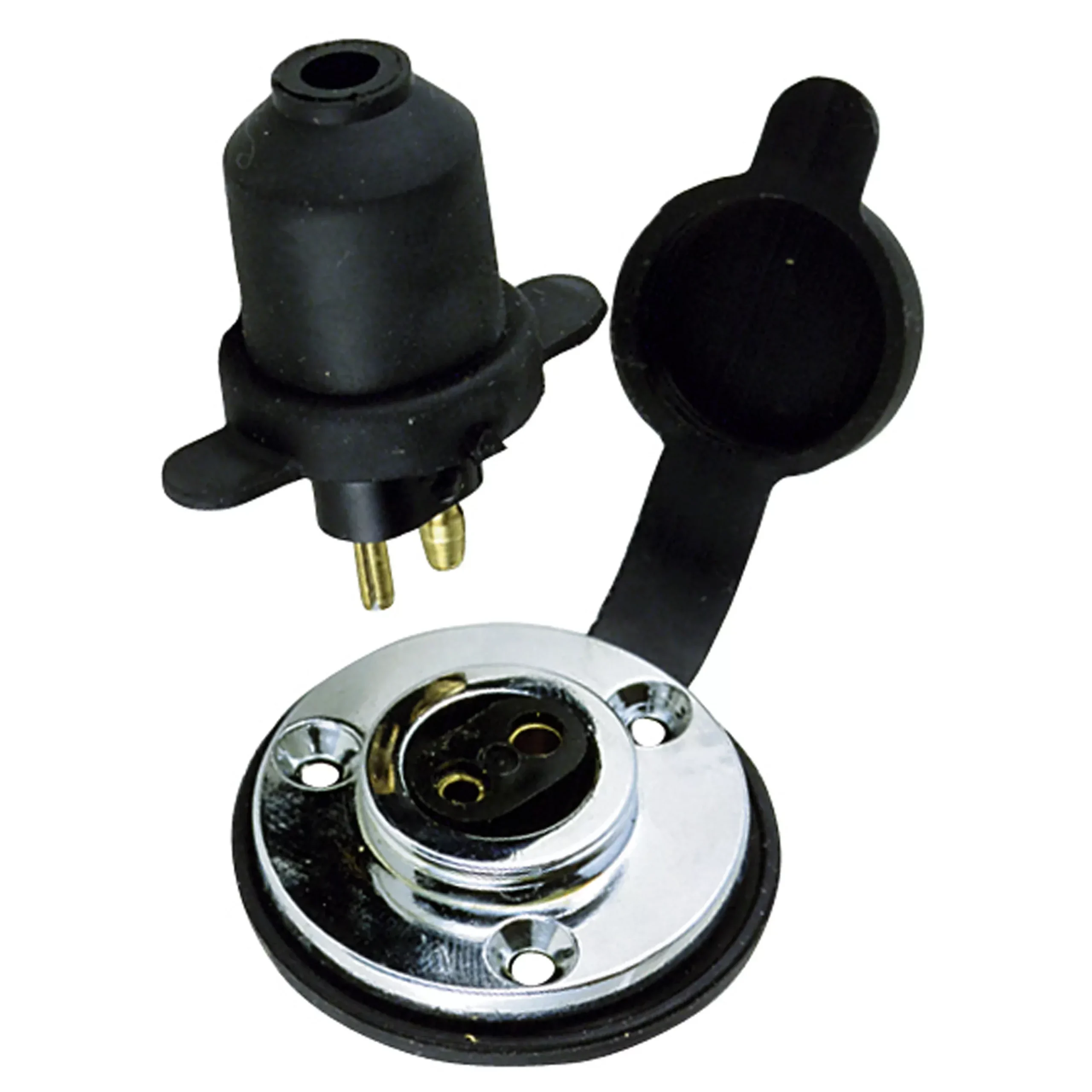 Perko 1189DP0CHR Chrome-Plated Brass Watertight Deck Connector with Cap – 1-5/8″ Diameter