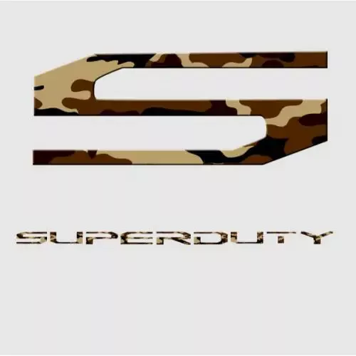 “S” & “Superduty” Acrylic Emblem Insert – Desert Camo – REC264381DC