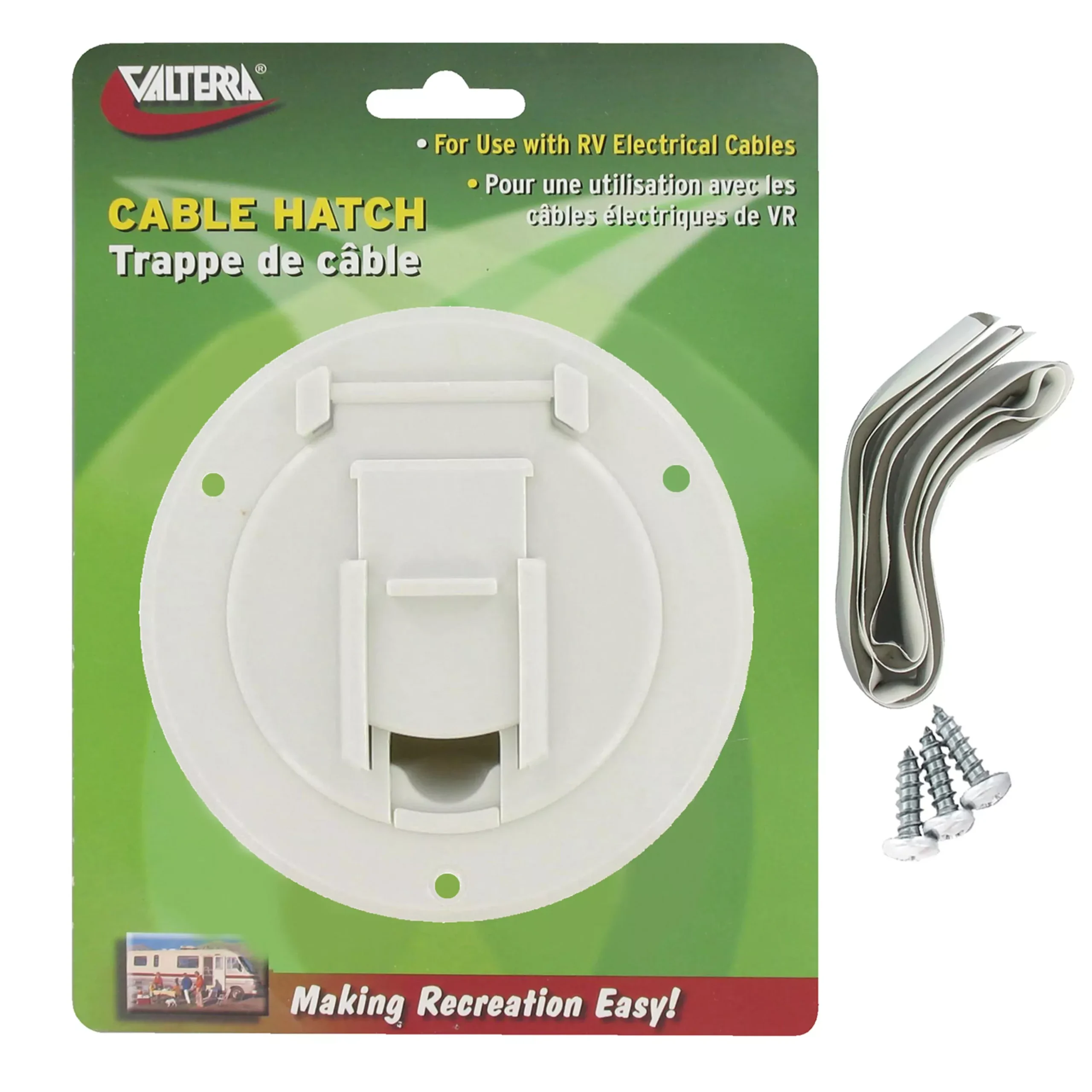 Valterra A10-2140VP Small Round Cord Hatch – White