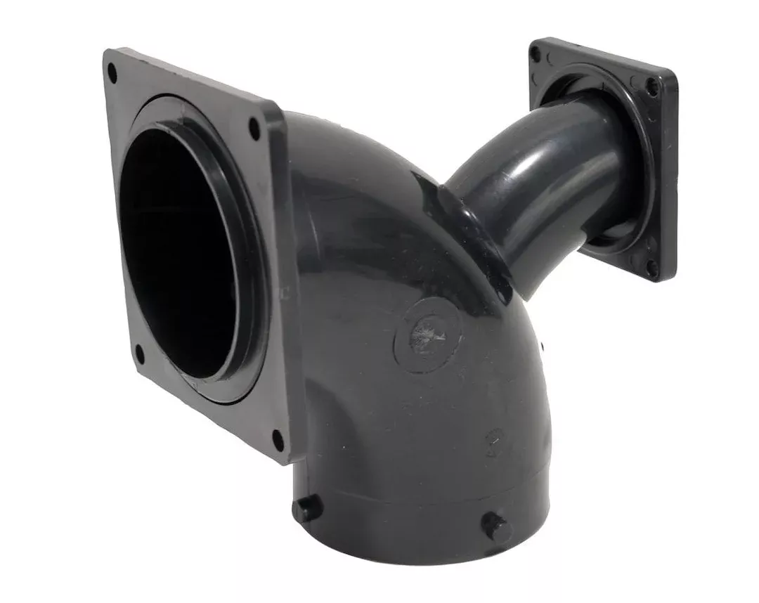 Valterra Flanged Fittings 3 Inch Bayonet X 3 Inch Rotating Flange X 1-1/2 Inch Rotating Flange Elbow Sewer Waste Valve Fitting T1036