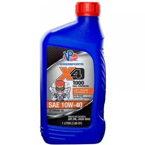 X4 1000 Full Synthetic SAE 10W-40 Motorcycle Engine Oil – 1.05 Quart Bottle – VPRVP7190403