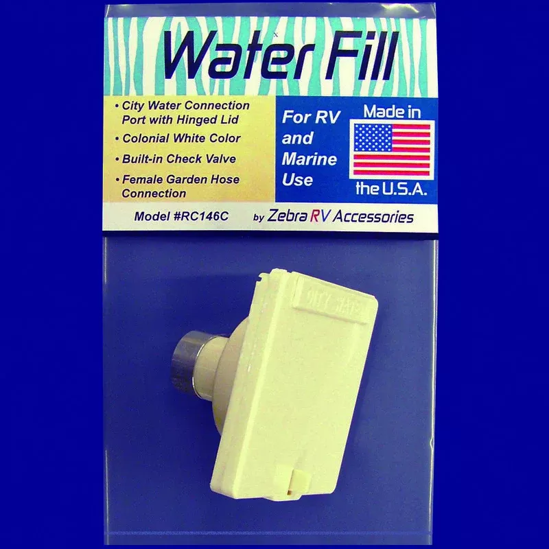 Zebra RV Recessed Mount City Water Female Threads Fresh Water Inlet RC146C